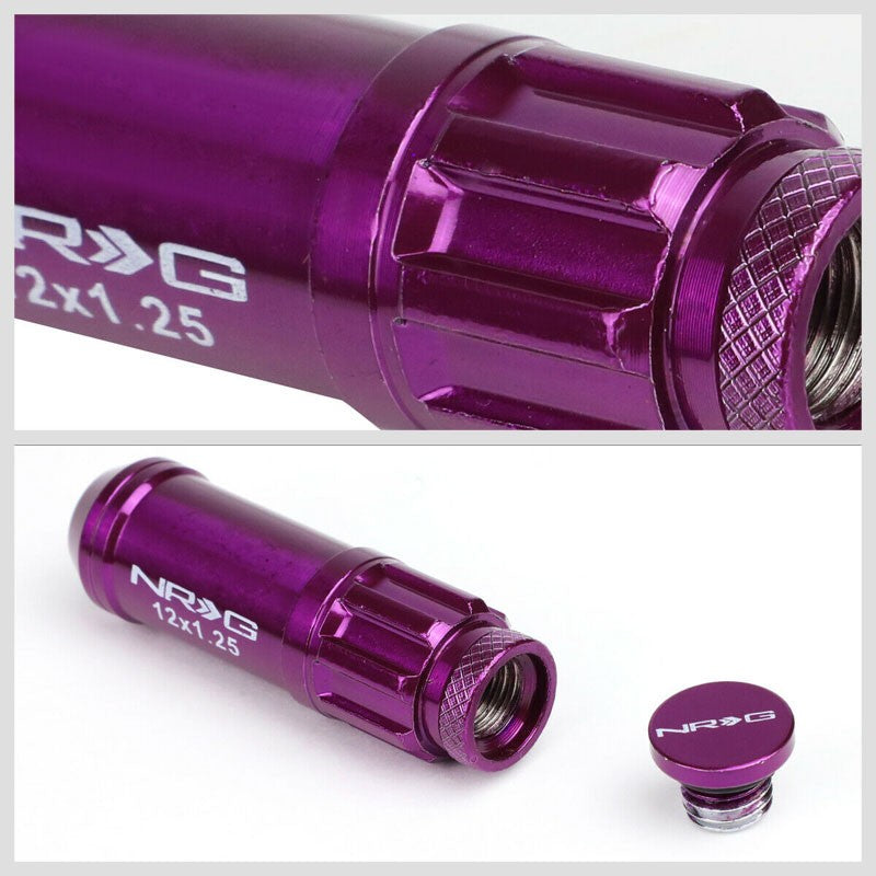 NRG Purple Closed End Spline M12x1.25 Steel Wheel/Rim Lock Lug Nuts+Adapter Key-Car & Truck Wheels-BuildFastCar