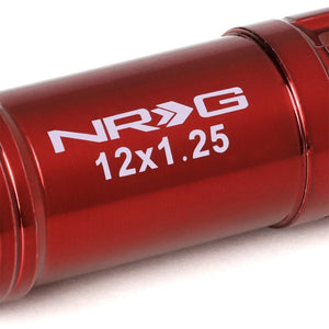 NRG Red Closed End Spline M12x1.25 Steel Wheel/Rim Lock Lug Nuts+Adapter Key-Car & Truck Wheels-BuildFastCar