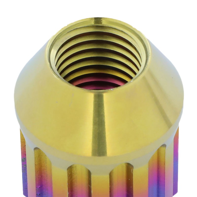 NRG Neo Chrome Open End Spline M12x1.5 Titanium Wheel/Rim Lock Lug Nuts+Key-Car & Truck Wheels-BuildFastCar