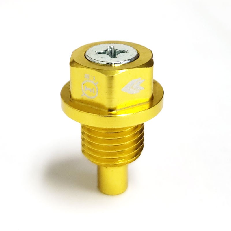 M14 x 1.5 Gold Aluminum 5000 Gauss Magnetic Oil Drain Plug For Acura/Dodge/Honda-Performance-BuildFastCar
