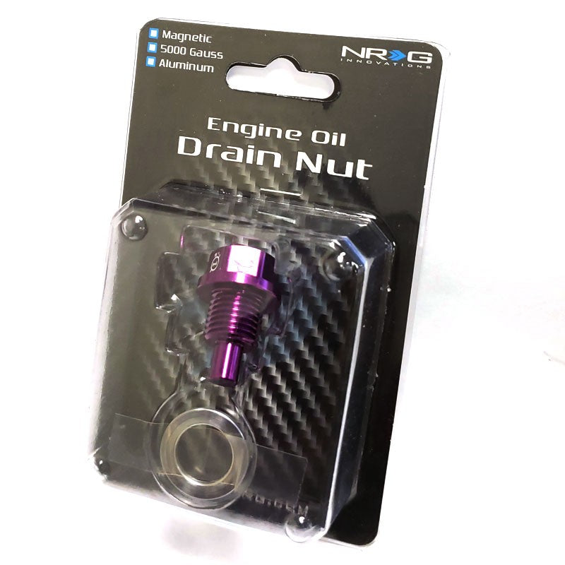 M14 x 1.5 NRG Purple Aluminum 5000 Gauss Magnetic Oil Drain Plug For Acura/Honda-Performance-BuildFastCar