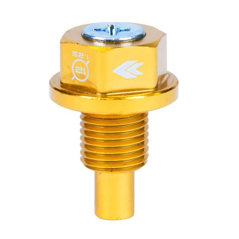 M12 x 1.25 Gold Aluminum 5000 Gauss Magnetic Oil Drain Plug For Infiniti/Lexus-Performance-BuildFastCar