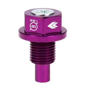 M12 x 1.25 Purple Aluminum 5000 Gauss Magnetic Oil Drain Plug For Infiniti/Lexus-Performance-BuildFastCar