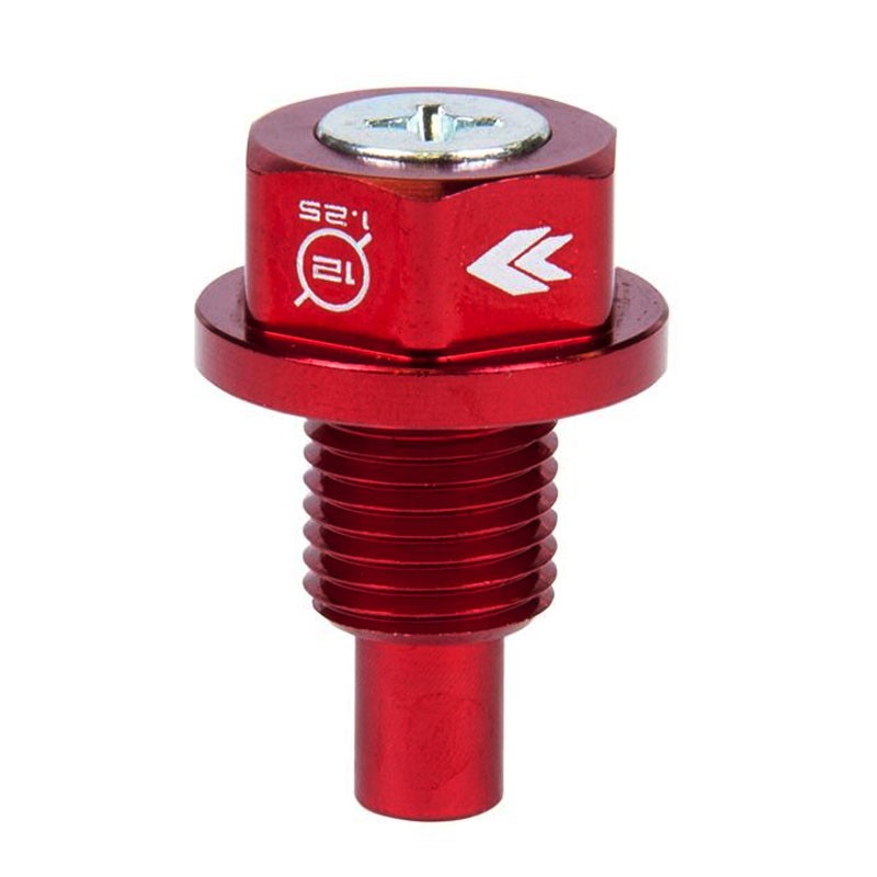 M12 x 1.25 Red Aluminum 5000 Gauss Magnetic Oil Drain Plug For Infiniti/Lexus-Performance-BuildFastCar
