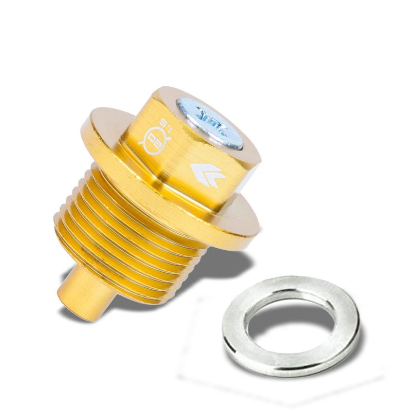 M20 x 1.5 NRG Gold Aluminum 5000 Gauss Magnetic Oil Drain Plug For Subaru-Performance-BuildFastCar