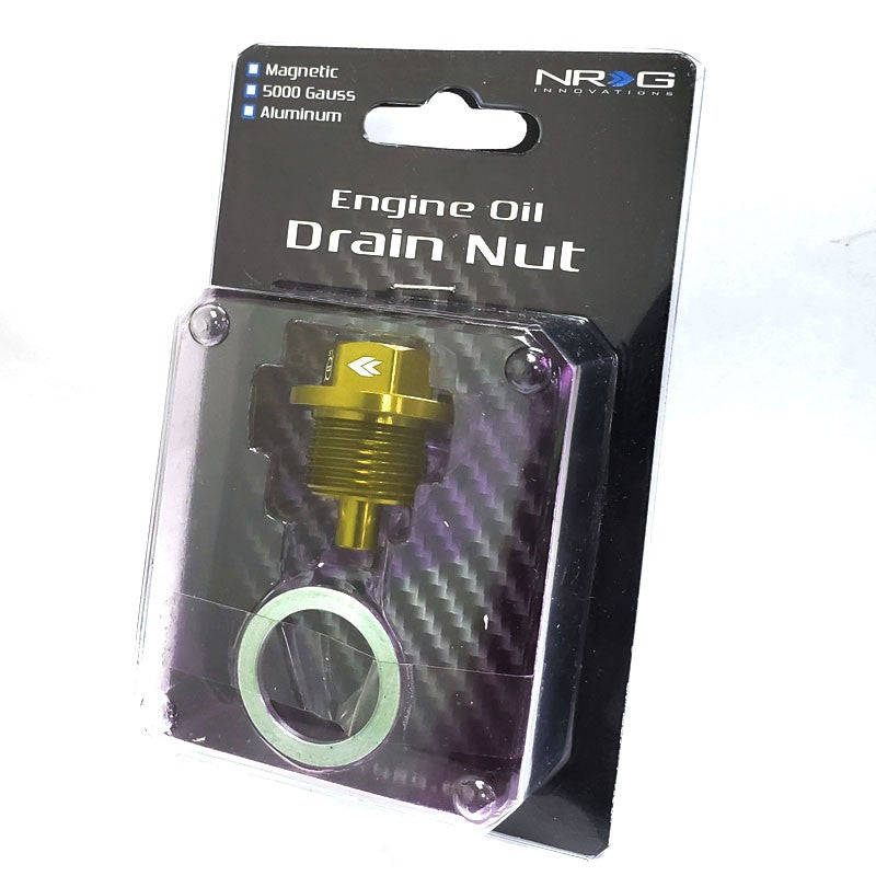 M20 x 1.5 NRG Gold Aluminum 5000 Gauss Magnetic Oil Drain Plug For Subaru-Performance-BuildFastCar
