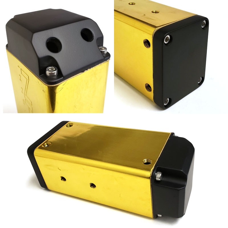 750ML NRG Gold Aluminum Engine Valve Oil Catch Tank Reservoir Can+Hose+Mount-Performance-BuildFastCar