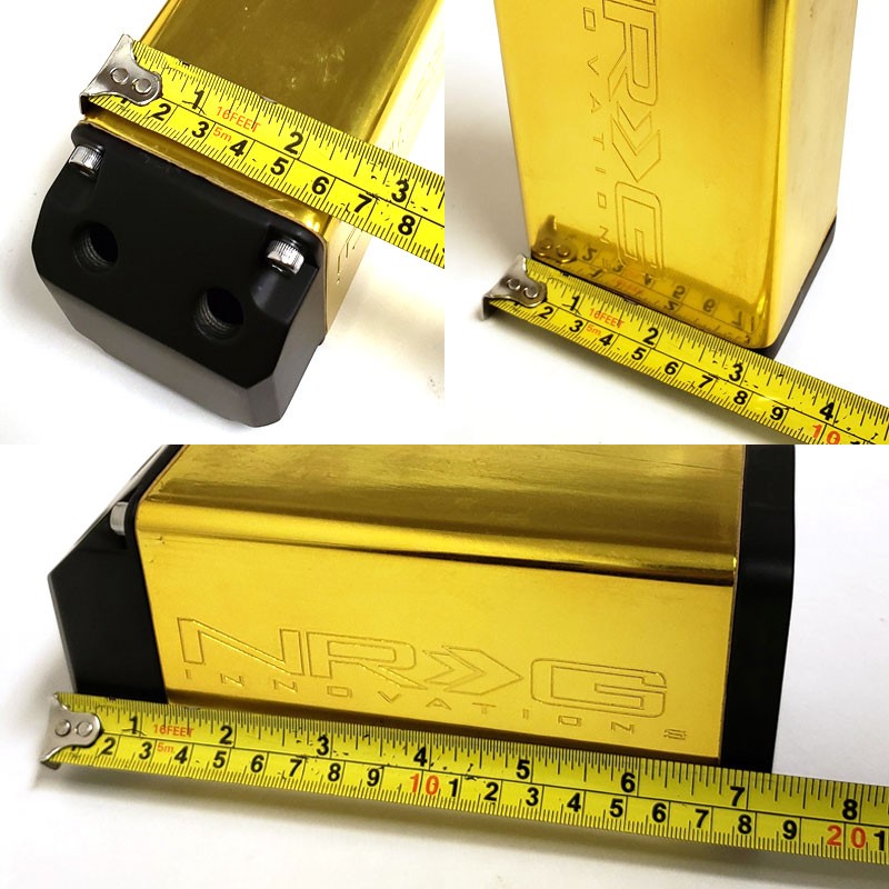 750ML NRG Gold Aluminum Engine Valve Oil Catch Tank Reservoir Can+Hose+Mount-Performance-BuildFastCar