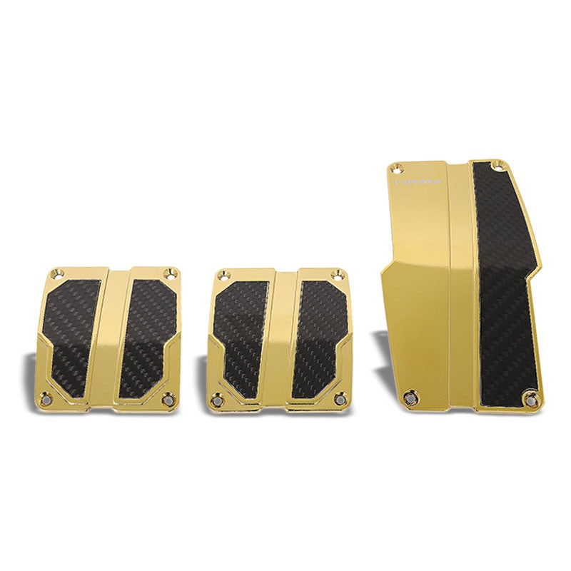 NRG NRG-PDL-100CG Brake/Gas/Clutch Manual MT Race Foot Pedal Plates Cover Set-Pedals & Pads-BuildFastCar