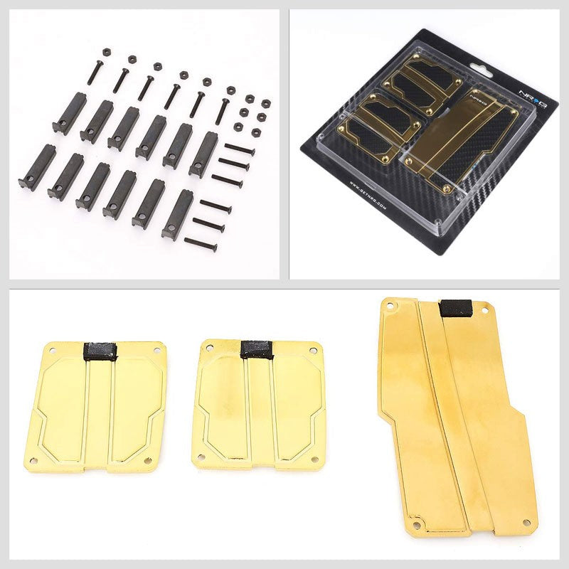 NRG NRG-PDL-100CG Brake/Gas/Clutch Manual MT Race Foot Pedal Plates Cover Set-Pedals & Pads-BuildFastCar