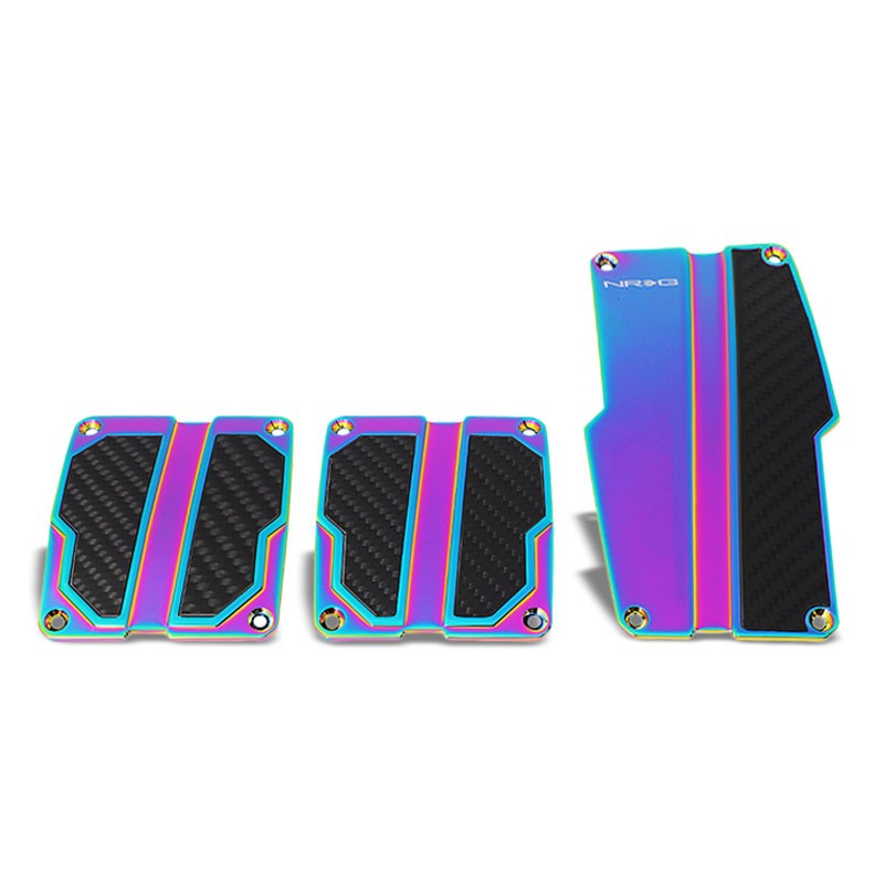 NRG NRG-PDL-100MC Brake/Gas/Clutch Manual MT Race Foot Pedal Plates Cover Set-Pedals & Pads-BuildFastCar