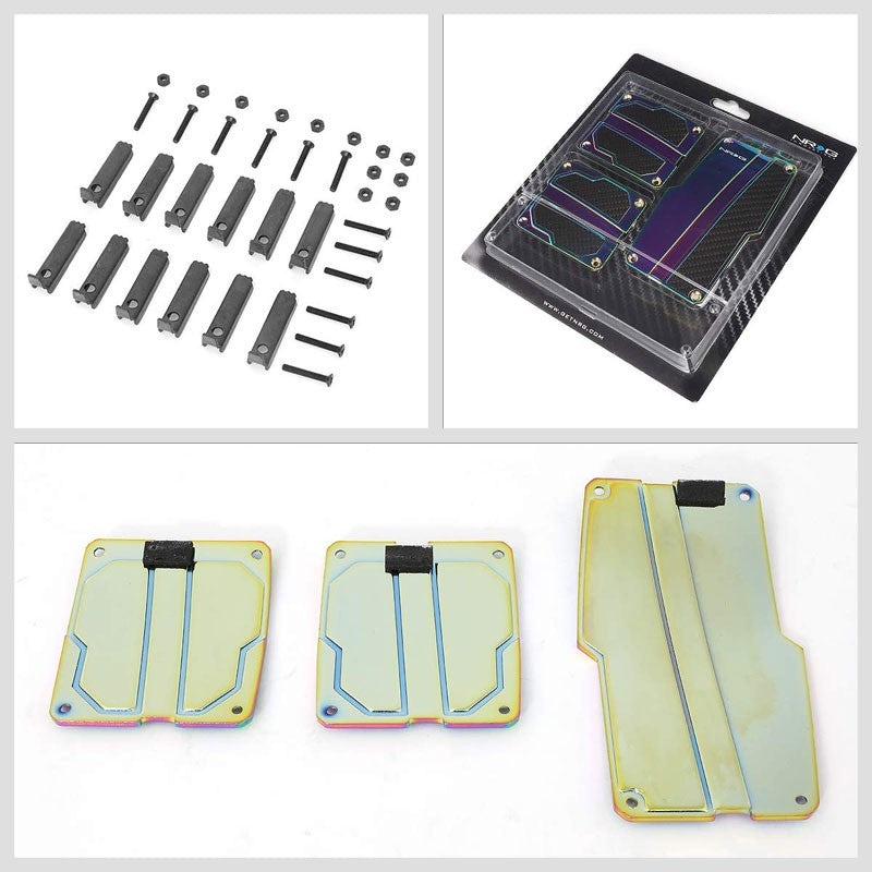 NRG NRG-PDL-100MC Brake/Gas/Clutch Manual MT Race Foot Pedal Plates Cover Set-Pedals & Pads-BuildFastCar