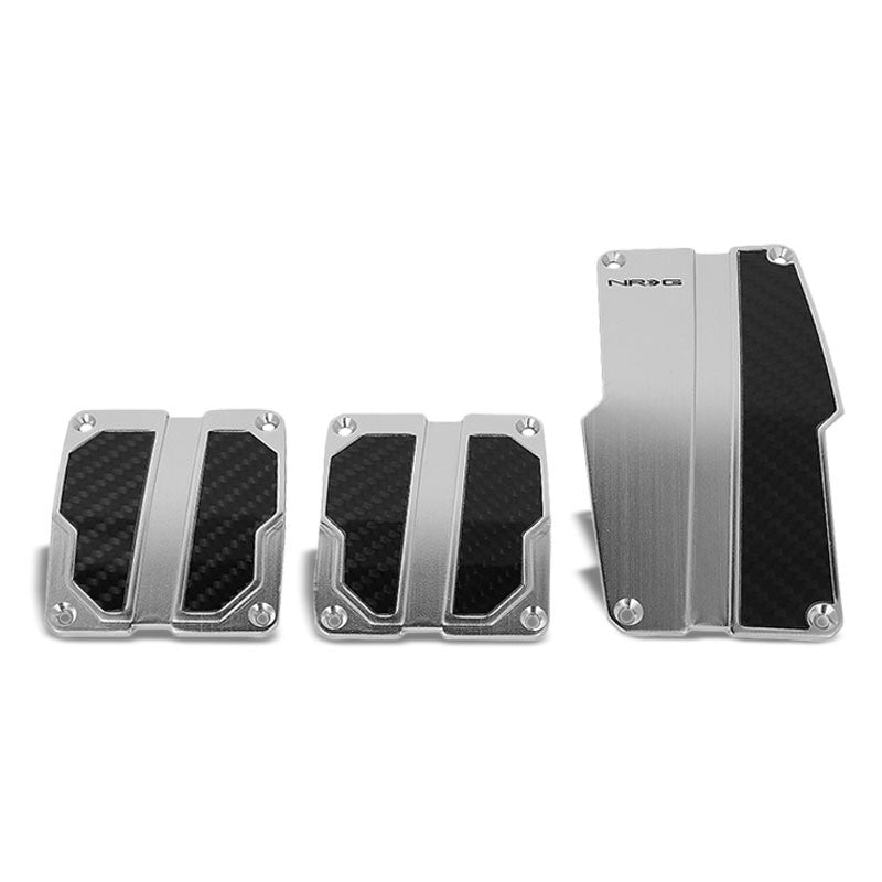 NRG NRG-PDL-100SL Brake/Gas/Clutch Manual MT Race Foot Pedal Plates Cover Set-Pedals & Pads-BuildFastCar