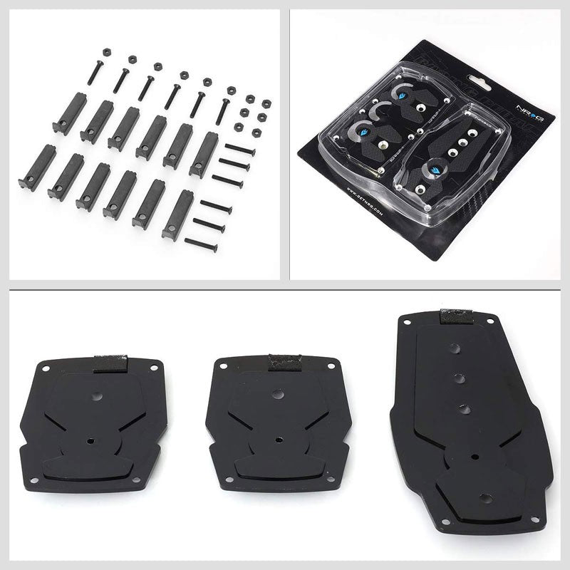 NRG NRG-PDL-200BK Brake/Gas/Clutch Manual MT Race Foot Pedal Plates Cover Set-Pedals & Pads-BuildFastCar