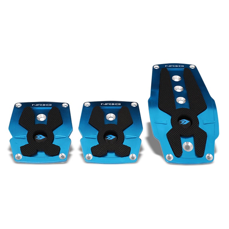 NRG NRG-PDL-200BL Brake/Gas/Clutch Manual MT Race Foot Pedal Plates Cover Set-Pedals & Pads-BuildFastCar