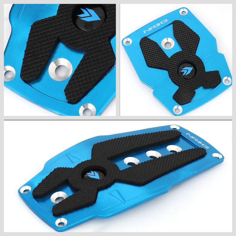 NRG NRG-PDL-200BL Brake/Gas/Clutch Manual MT Race Foot Pedal Plates Cover Set-Pedals & Pads-BuildFastCar