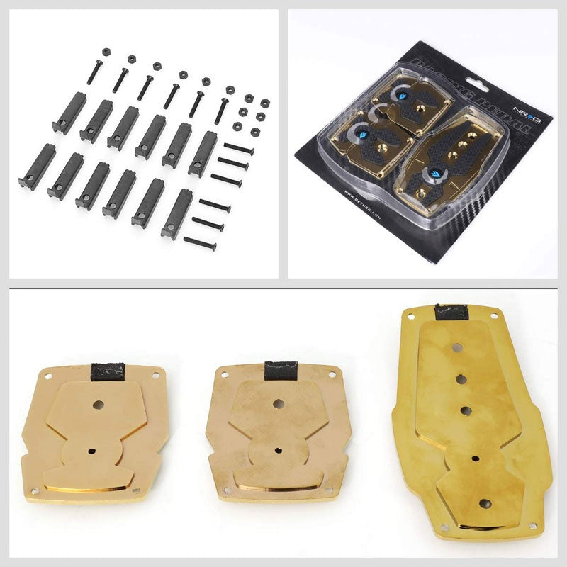 NRG NRG-PDL-200CG Brake/Gas/Clutch Manual MT Race Foot Pedal Plates Cover Set-Pedals & Pads-BuildFastCar