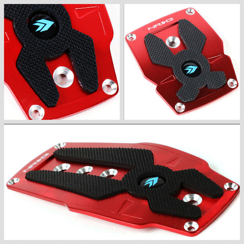 NRG NRG-PDL-200RD Brake/Gas/Clutch Manual MT Race Foot Pedal Plates Cover Set-Pedals & Pads-BuildFastCar
