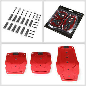 NRG NRG-PDL-200RD Brake/Gas/Clutch Manual MT Race Foot Pedal Plates Cover Set-Pedals & Pads-BuildFastCar