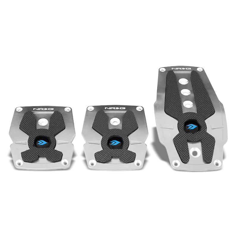 NRG NRG-PDL-200SL Brake/Gas/Clutch Manual MT Race Foot Pedal Plates Cover Set-Pedals & Pads-BuildFastCar