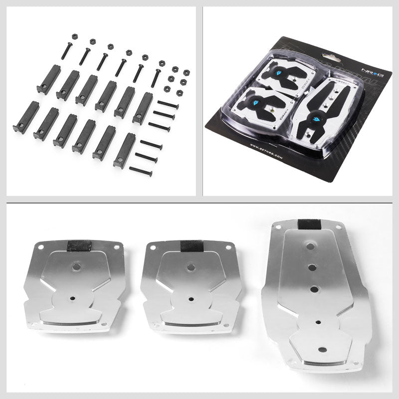NRG NRG-PDL-200SL Brake/Gas/Clutch Manual MT Race Foot Pedal Plates Cover Set-Pedals & Pads-BuildFastCar