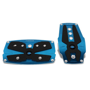 NRG NRG-PDL-250BL Brake/Gas Automatic AT Blue/Black Foot Pedal Plates Cover Set-Pedals & Pads-BuildFastCar