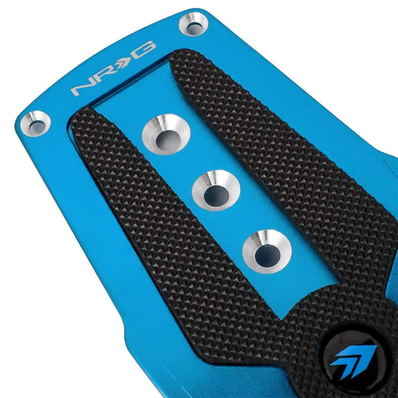 NRG NRG-PDL-250BL Brake/Gas Automatic AT Blue/Black Foot Pedal Plates Cover Set-Pedals & Pads-BuildFastCar