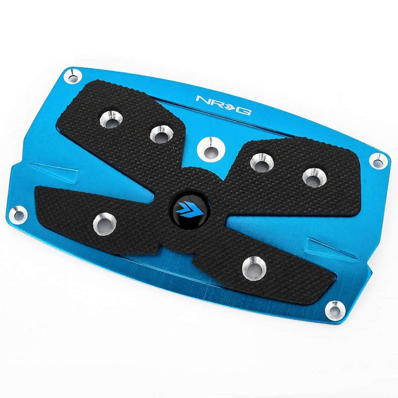 NRG NRG-PDL-250BL Brake/Gas Automatic AT Blue/Black Foot Pedal Plates Cover Set-Pedals & Pads-BuildFastCar