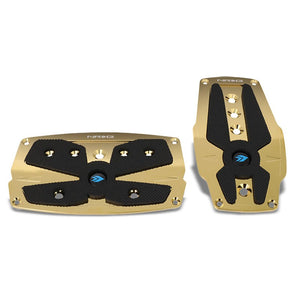 NRG NRG-PDL-250CG Brake/Gas Automatic AT Chrome Gold Foot Pedal Plates Cover Set-Pedals & Pads-BuildFastCar