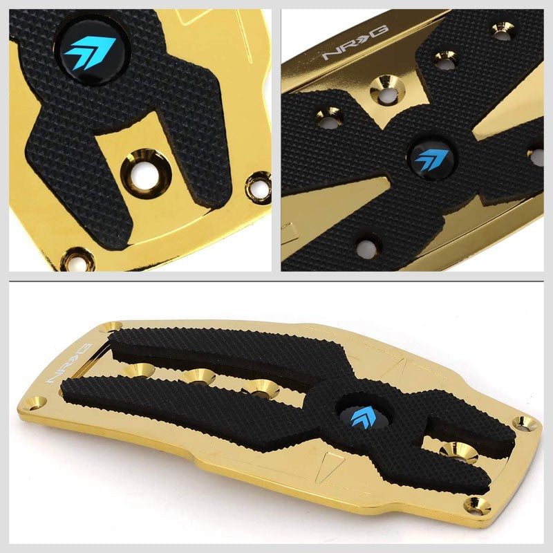 NRG NRG-PDL-250CG Brake/Gas Automatic AT Chrome Gold Foot Pedal Plates Cover Set-Pedals & Pads-BuildFastCar