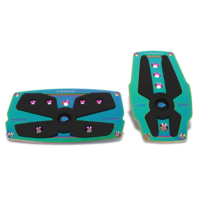 NRG NRG-PDL-250MC Brake/Gas Automatic AT Neo Chrome Foot Pedal Plates Cover Set-Pedals & Pads-BuildFastCar