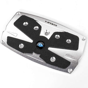 NRG NRG-PDL-250SL Brake/Gas Automatic AT Silver/Black Foot Pedal Plates Cover-Pedals & Pads-BuildFastCar