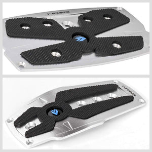 NRG NRG-PDL-250SL Brake/Gas Automatic AT Silver/Black Foot Pedal Plates Cover-Pedals & Pads-BuildFastCar