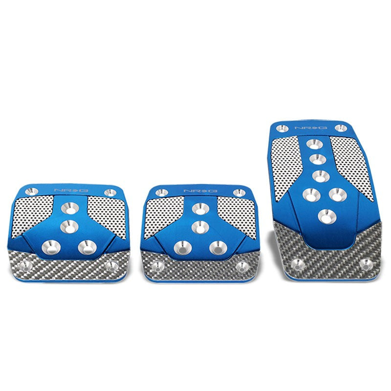 NRG NRG-PDL-400BL Brake/Gas/Clutch Manual MT Race Foot Pedal Plates Cover Set-Pedals & Pads-BuildFastCar