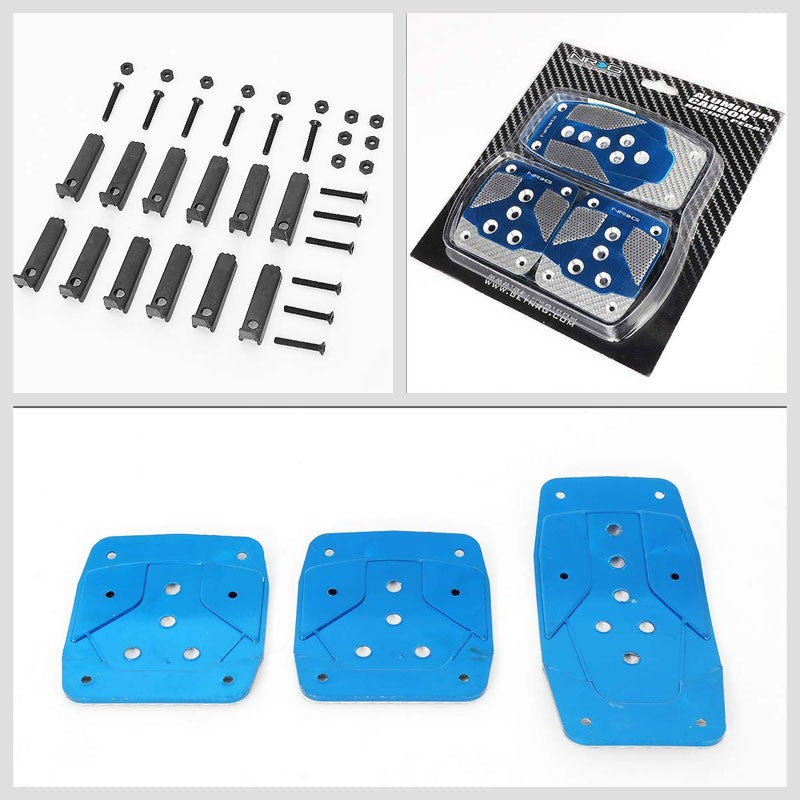 NRG NRG-PDL-400BL Brake/Gas/Clutch Manual MT Race Foot Pedal Plates Cover Set-Pedals & Pads-BuildFastCar