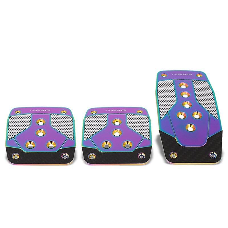 NRG NRG-PDL-400MC Brake/Gas/Clutch Manual MT Race Foot Pedal Plates Cover Set-Pedals & Pads-BuildFastCar
