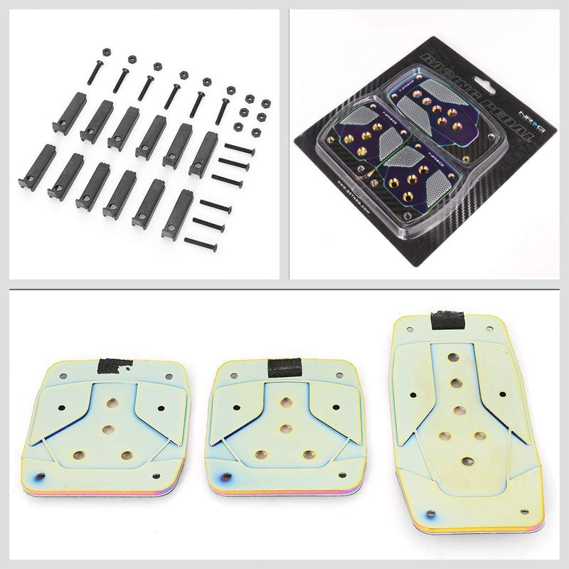 NRG NRG-PDL-400MC Brake/Gas/Clutch Manual MT Race Foot Pedal Plates Cover Set-Pedals & Pads-BuildFastCar