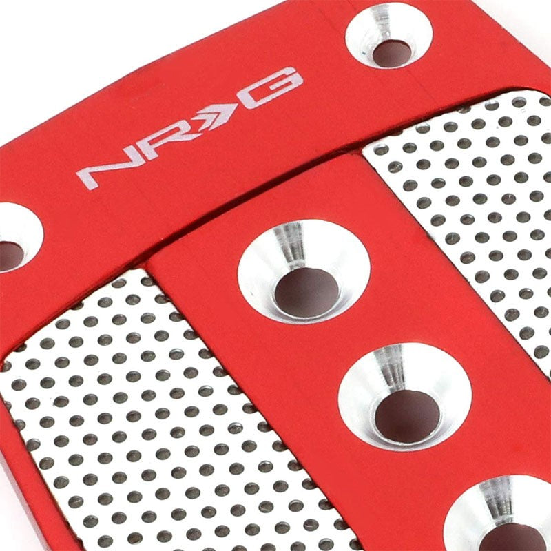 NRG NRG-PDL-400RD Brake/Gas/Clutch Manual MT Race Foot Pedal Plates Cover Set-Pedals & Pads-BuildFastCar