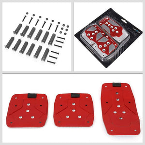 NRG NRG-PDL-400RD Brake/Gas/Clutch Manual MT Race Foot Pedal Plates Cover Set-Pedals & Pads-BuildFastCar