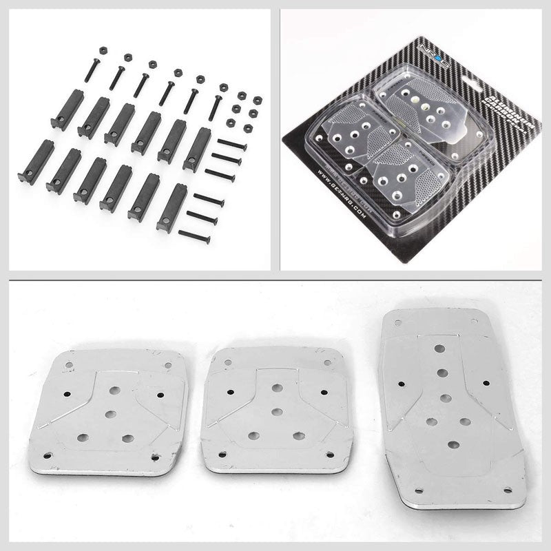 NRG NRG-PDL-400SL Brake/Gas/Clutch Manual MT Race Foot Pedal Plates Cover Set-Pedals & Pads-BuildFastCar