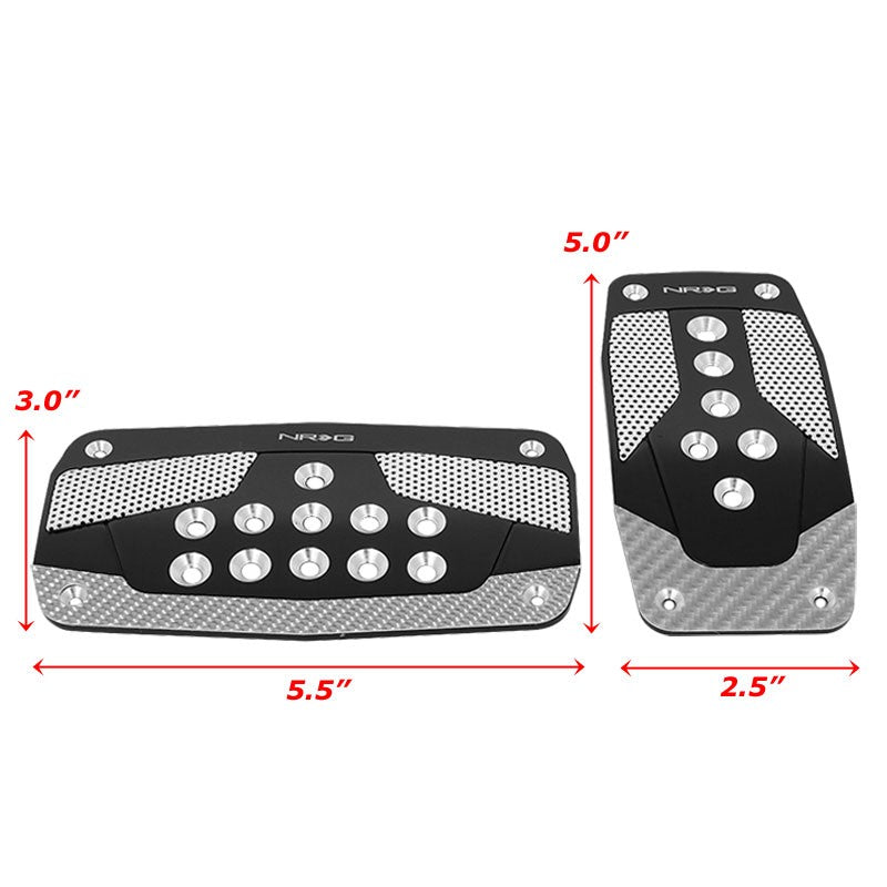NRG NRG-PDL-450BK Brake/Gas Automatic AT Black/SL Carbon Foot Pedal Plates Cover