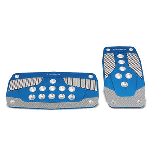 NRG NRG-PDL-450BL Brake/Gas Automatic AT Blue/Carbon Foot Pedal Plates Cover Set-Pedals & Pads-BuildFastCar