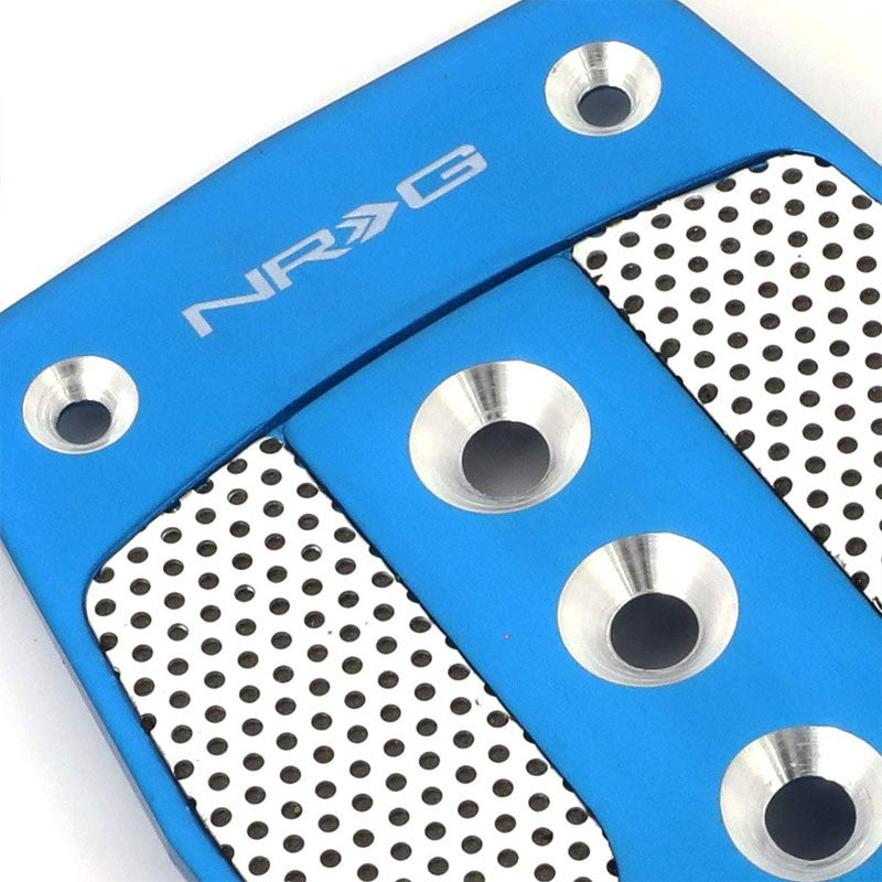 NRG NRG-PDL-450BL Brake/Gas Automatic AT Blue/Carbon Foot Pedal Plates Cover Set-Pedals & Pads-BuildFastCar