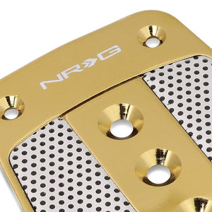 NRG NRG-PDL-450CG Brake/Gas Automatic AT Chrome Gold Foot Pedal Plates Cover Set-Pedals & Pads-BuildFastCar