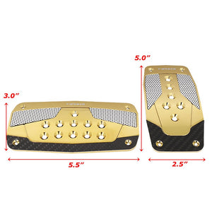 NRG NRG-PDL-450CG Brake/Gas Automatic AT Chrome Gold Foot Pedal Plates Cover Set