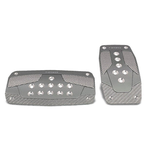 NRG NRG-PDL-450GM Brake/Gas Automatic AT Gunmetal/SL Carbon Pedal Plates Cover-Pedals & Pads-BuildFastCar