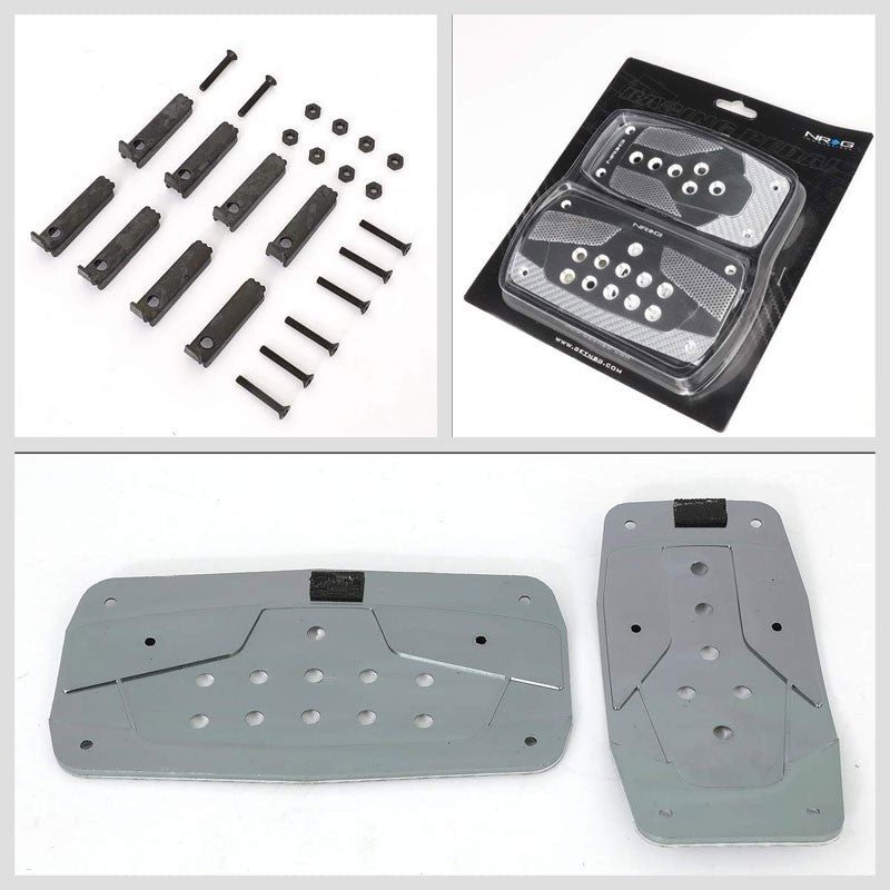 NRG NRG-PDL-450GM Brake/Gas Automatic AT Gunmetal/SL Carbon Pedal Plates Cover-Pedals & Pads-BuildFastCar