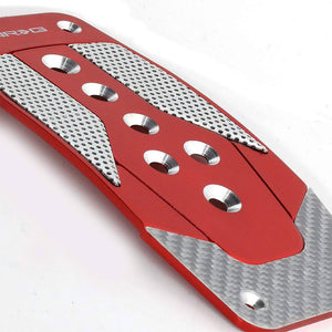 NRG NRG-PDL-450RD Brake/Gas Automatic AT Red/Silver Foot Pedal Plates Cover Set-Pedals & Pads-BuildFastCar