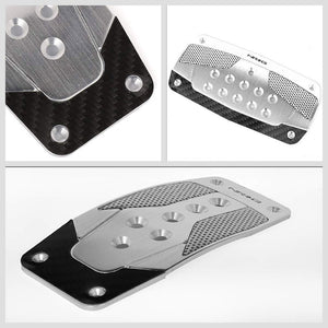 NRG NRG-PDL-450SL Brake/Gas Automatic AT Silver/Black Carbon Pedal Plates Cover-Pedals & Pads-BuildFastCar