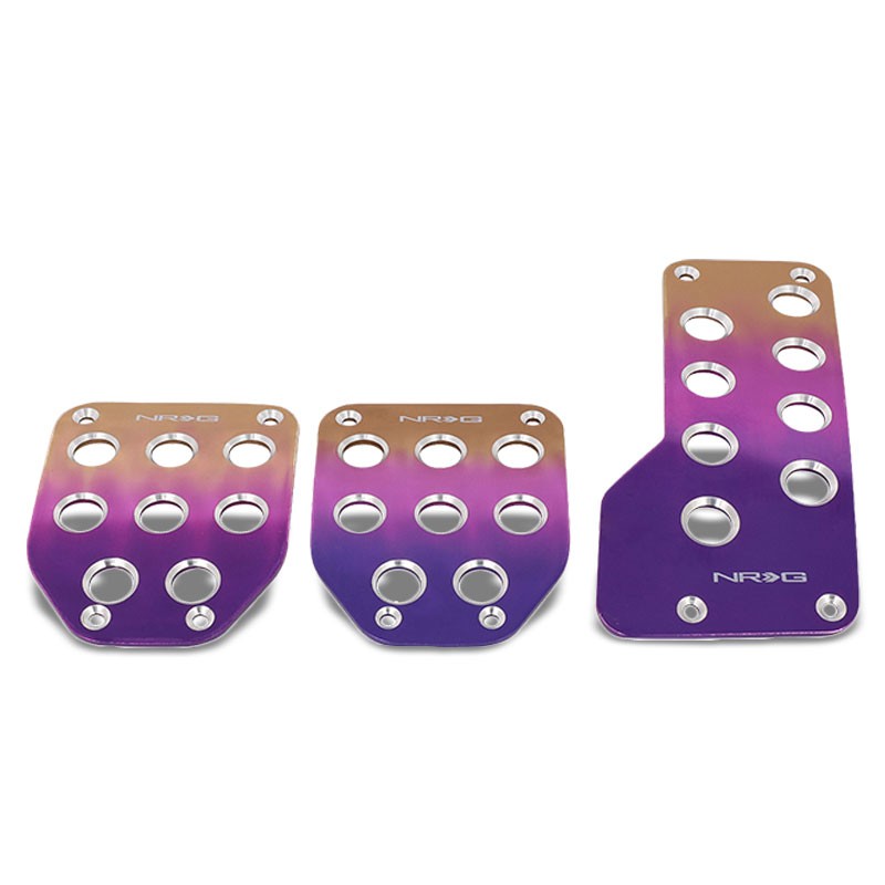 NRG NRG-PDL-500PT Brake/Gas/Clutch Manual Purple/Titanium Fade Pedal Plate Cover-Pedals & Pads-BuildFastCar